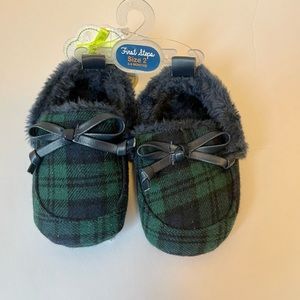 Plaid Baby Slippers